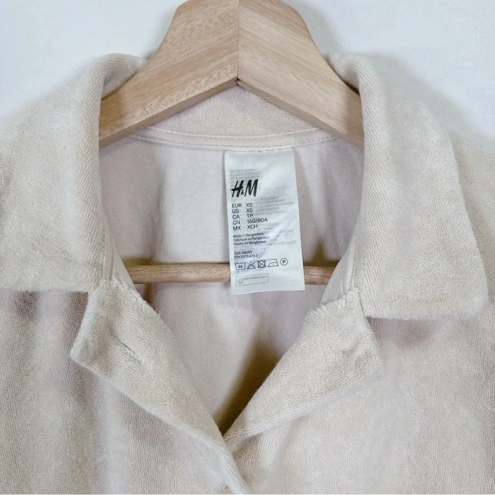 H&M Polo Pyjama Shirt In Beige Color